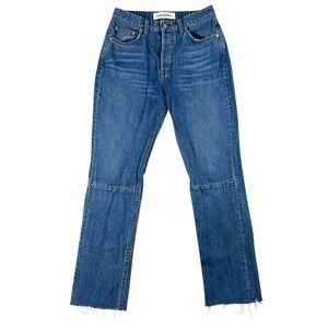 Reformation Jeans Womens 26x28 Blue Wash Petite Brooke High Straight